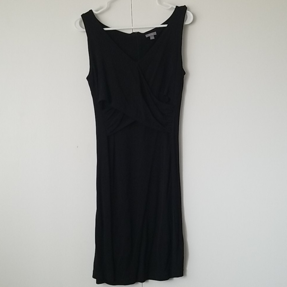 Ann Taylor Black Faux Wrap Dress 4P
